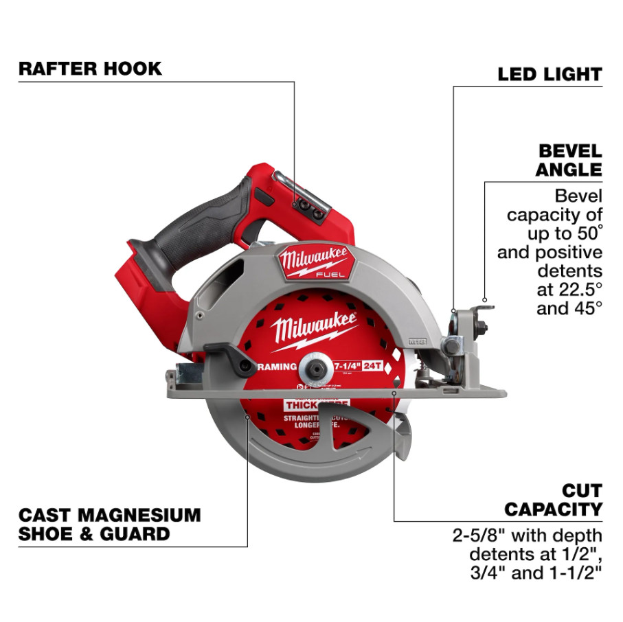 Milwaukee 2834-20 M18 FUEL 7-1/4" Cordless Circular Saw (Tool Only)