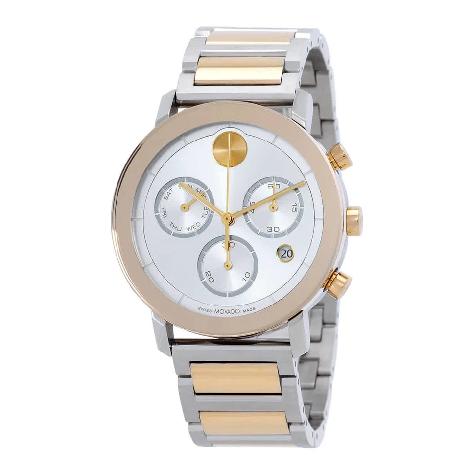 Movado Bold Evolution Chronograph Quartz Silver Dial Two-Tone Men's Watch