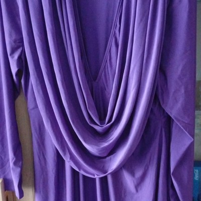 SheIn Damen Abendkleid Lang 4XL Lila Unifarben Wasserfallausschnitt