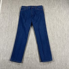Wrangler 13MWZ Jeans Men 36X32 Vintage Made in USA Cowboy Blue Denim Measurement