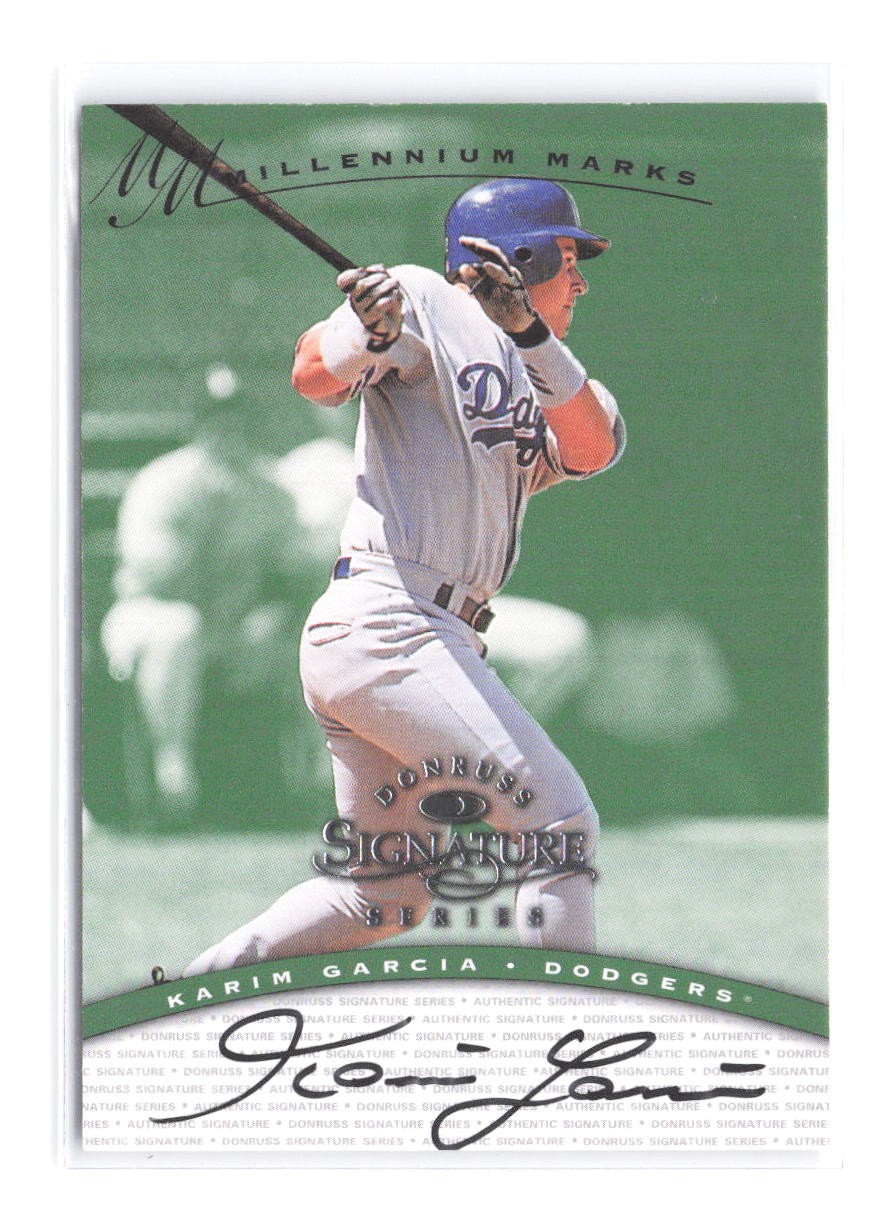 1997 Donruss Signature Series Karim Garcia AUTO #/1000 Millenium Marks Dodgers