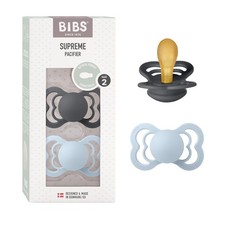 BIBS Pacifiers - Supreme Collection BPA-Free Symmetrical Nipple Natural Rubber