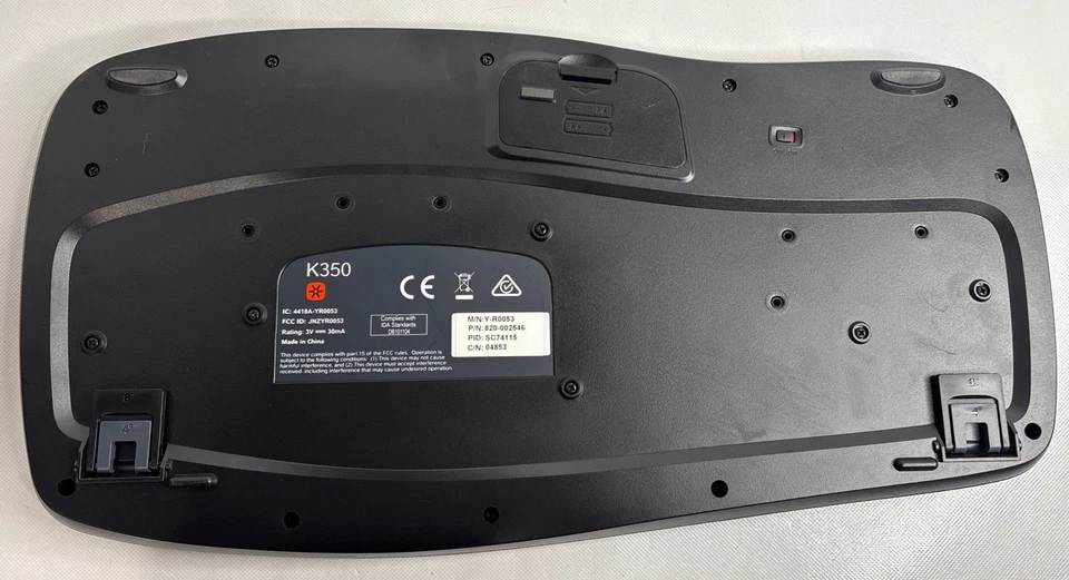 Logitech K350 Wave Keyboard Black NO USB Receiver Dongle No Fade Or Wear - Image 2 of 4