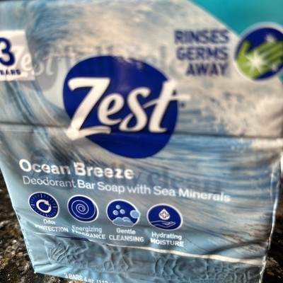 Zest Bar Soap 3 ct, ocean breeze, 12 Ounce