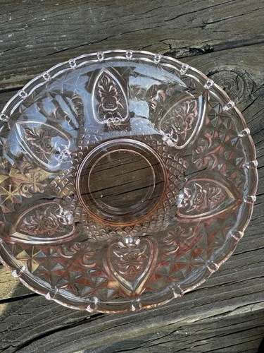 Vintage Indiana Glass Windsor Pattern Pink Depression Glass Candy Dish with Lid