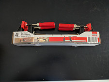 BESSEY Clutch Clamp Set Sliding Jaws Hardwood Handle Non-Marring Pads (4-Piece)