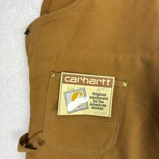 Carhartt Quilt Lined Duck Bibs Overalls Mens 40x28 6FBQZ Brown USA NWT NOS