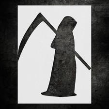 Halloween Skull Grim Reaper Stencil for Spooky Home Decor - StencilAir