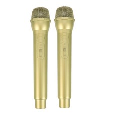 2 Pcs Baby Microphone Toy Fake Gold Karaoke Performance Mode Cosplay