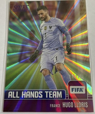 Hugo Lloris /15 Purple Laser 2022-23 Panini Score FIFA All Hands Team Rare
