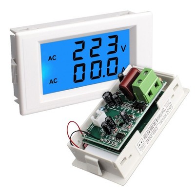 Dual LCD Digital Display AC 80-300V 100A Voltmeter Ammeter Voltage White #hj