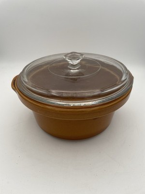 Vintage Rival Stoneware Naturelles  2 Qt. Quart Crock Casserole with Lid