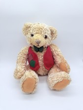 Hallmark Tyler Teddy Bear Toy Stuffed Animal 1995 Red Vest Bow Tie Christmas 12