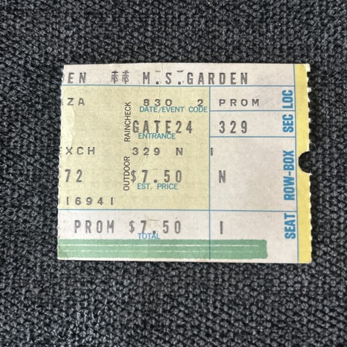 Historic John Lennon August 30 1972 Ticket Stub Madison Square Garden NYC MSG - Picture 1 of 2