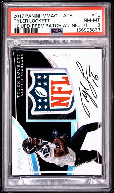 Tyler Lockett 2017 Immaculate SHIELD AUTO 1/1 PSA 8 Seahawks True 1 OF 1 Patch 
