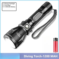 Diving LED Flashlight Underwater 200m Rating Dive Light 5 Lighting Modes US