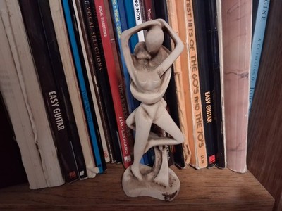 Abstract Carved Soapstone Embracing Lovers Figurine