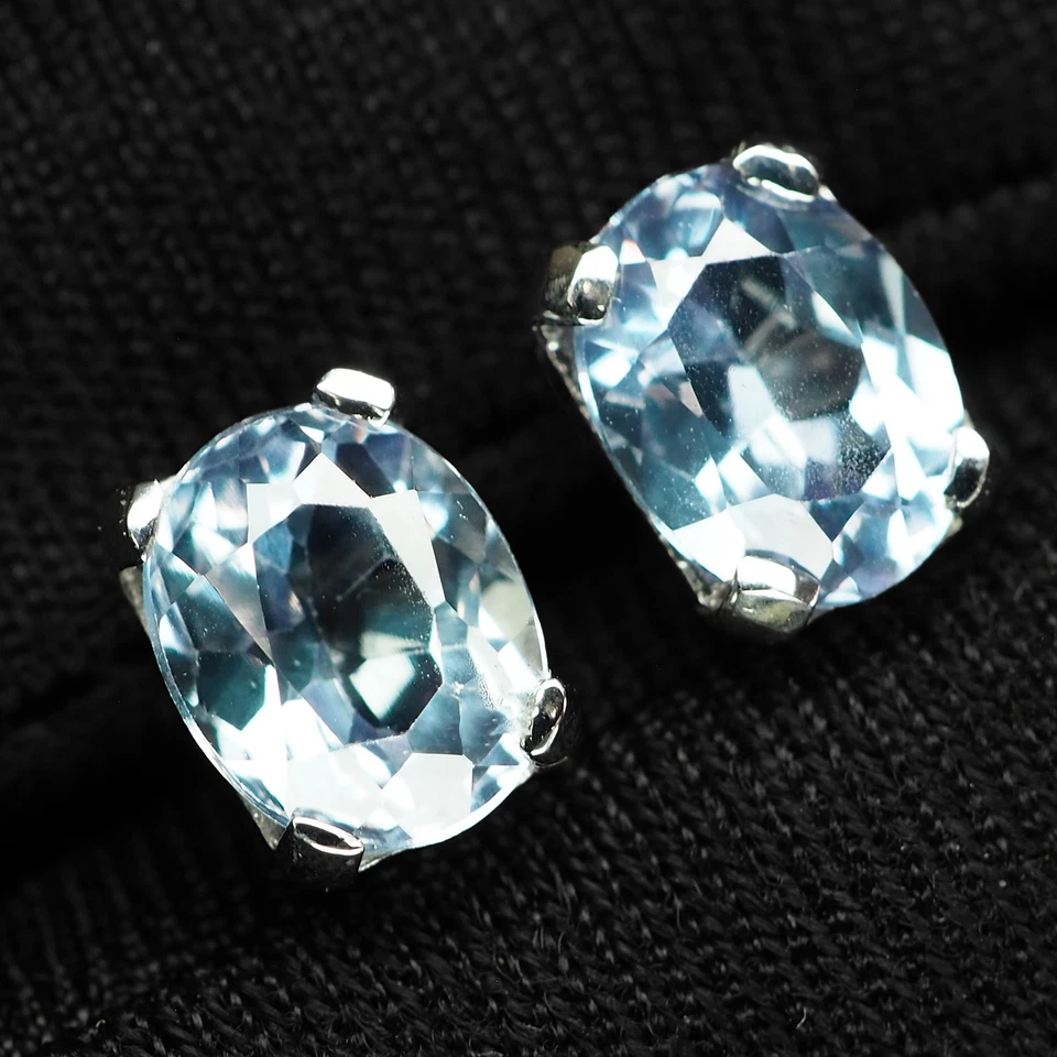 Серьги ручной работы из стерлингового серебра 925 пробы с александритом деликатное изменение цвета 2,56 карата - Изображение 2 из 4