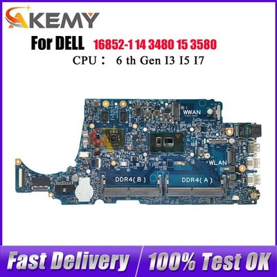 16852-1 Laptop Mainboard For DELL Latitude 3480 3580 CN-02V63C 004JRR i3 i5 i7