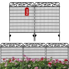 Idzo 4 Pack Decorative Garden Fence Border 36in L x44in H Animal Barrier Dogs
