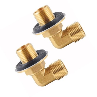 2Pcs 90 Degree Elbow Joint Wall Mount Installation Kits Plumbing Fitting