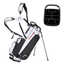 Golf Stand Bag with 8 Way Top Dividers, Golf Bags for Men Women, Black White