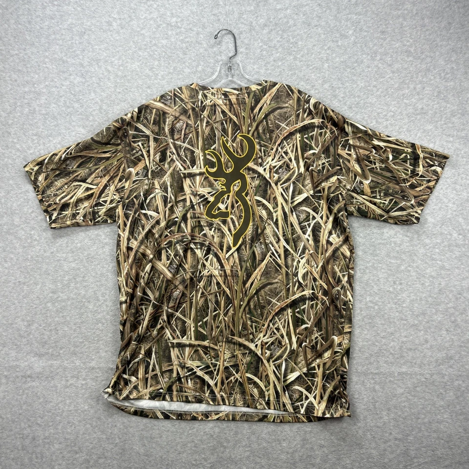 Browning Shirt Mens XXL Camo Blades Mossy Oak Shadow Grass Short Sleeve Hunting - Image 2 of 4
