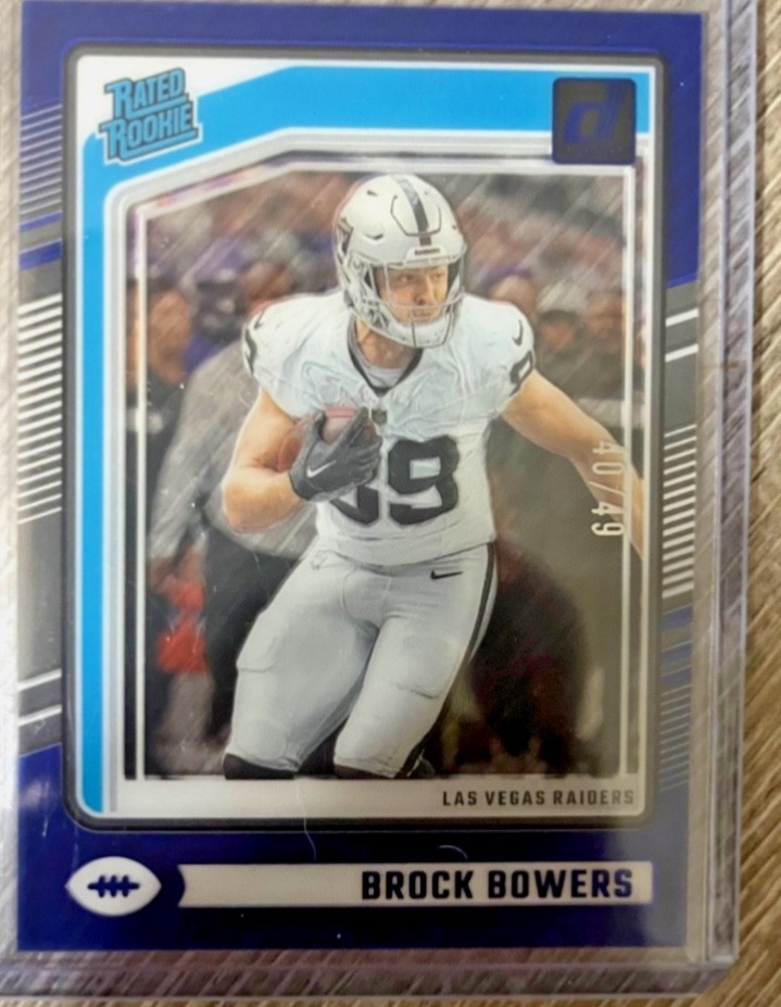 2024 Panini Clearly Donruss - Rated Rookie Brock Bowers #57 Blue /49 (RC)