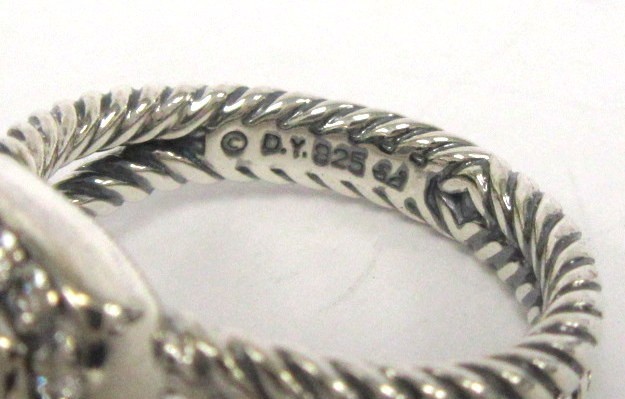 David Yurman Petite Albion Black Onyx Diamond Sterling Silver Ring Size 6.25 View 6
