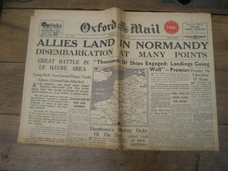 Original WW2 Oxford Mail D Day newspaper 6th June 1944 Normandy