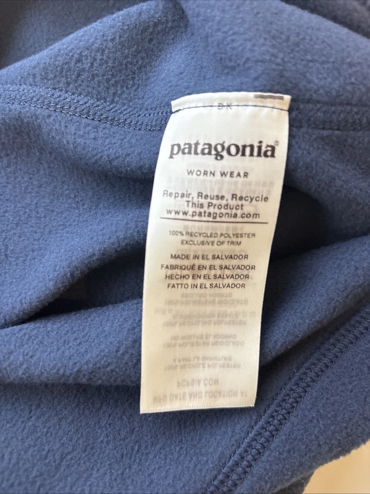 NUEVO Pullover polar PATAGONIA Micro D 1/4 cremallera azul marino mediano para hombre Foto 3 de 4