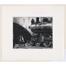 Edward Hopper - The Locomotive - 24x32 Inch Rolled Canvas Wall Art Print