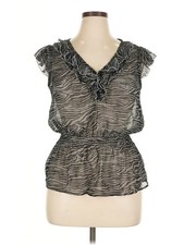 Miley Cyrus & Max Azria Women Black Sleeveless Blouse XL