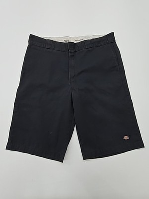 Dickies Men Black Chino Canvas Pants Size 38 Logo Patch Flat Front NEW