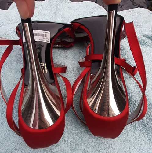 KAREN MILLEN beautiful red jewel sandals Size 39 (UK 6) - NEW Boxed - cost £150 - Picture 7 of 11