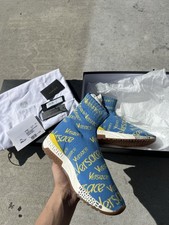 Versace DAY AZZUR Blue Yellow Logo High Top Women's Sneakers