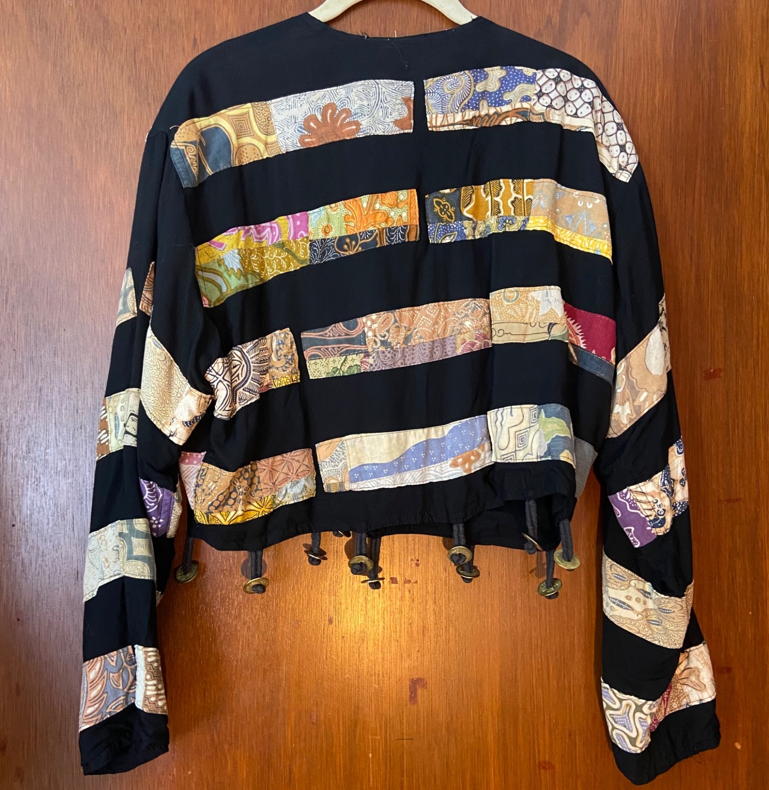 VTG 1980s CACHE Patchwork Cropped Jacket SZ  S Go… - image 3