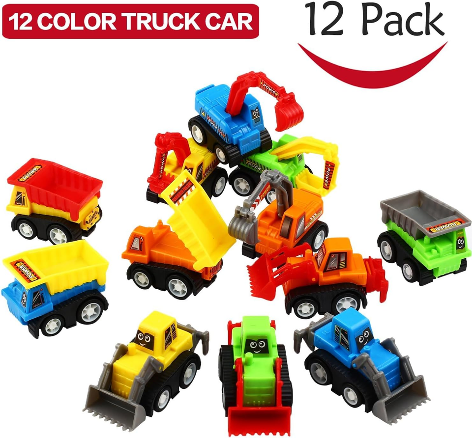 12 Pcs Mini Construction Pull Back Car Toys, Party Favors for Kids | eBay