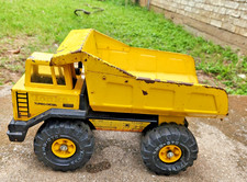 Vintage TONKA Turbo Diesel Dump Truck, Yellow, XMB-975 Tires, Metal 16"X10"