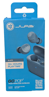 JLab GO Air Pop+ (PLUS) True Wireless Bluetooth Earbuds, Slate NEW!