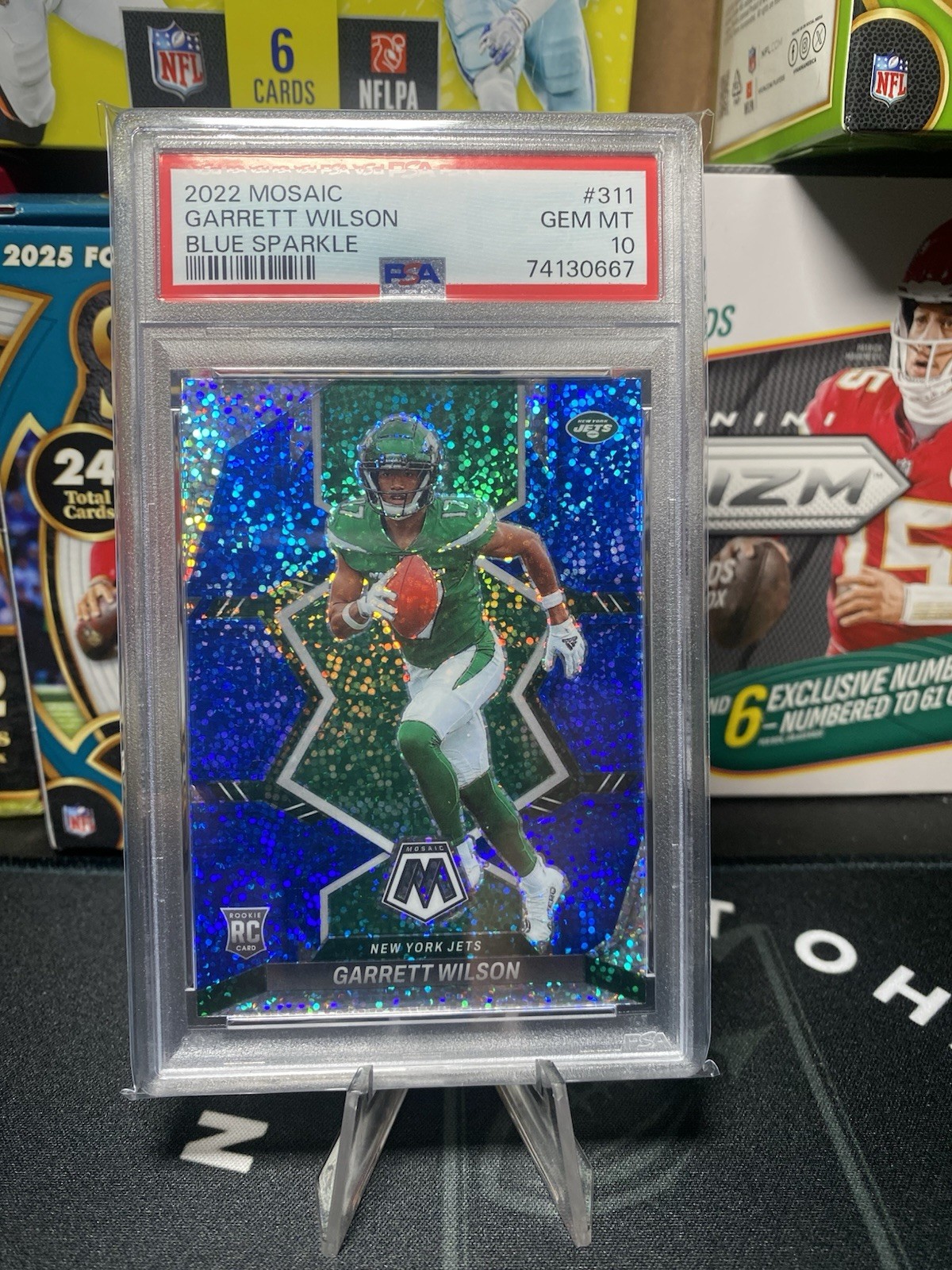 Garrett Wilson Panini Mosaic #311 Blue Sparkle