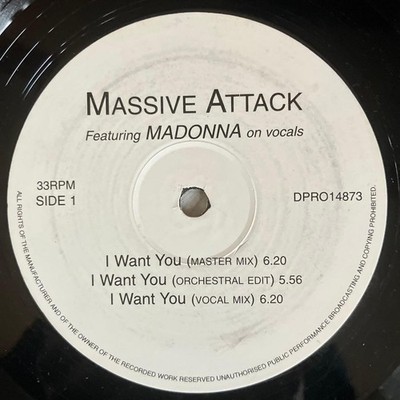 Massive Attack Madonna I Want You 12'' Vinyl Record Electronic Trip Hop