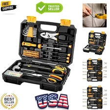 50-Piece Hand Tool Kit with Durable Storage Case for Home & College Repairs