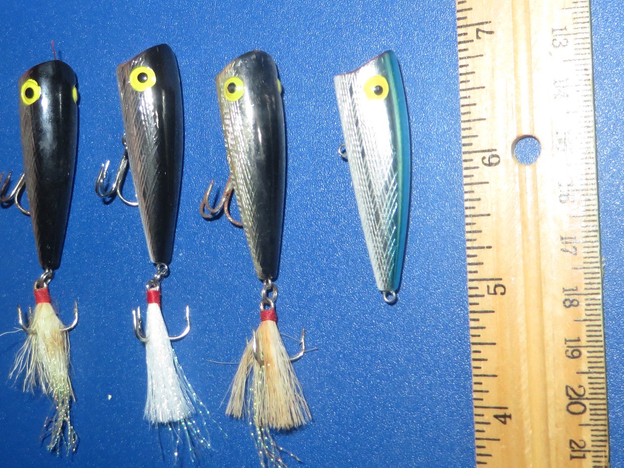 Lot of 4 Rebel Pop-R Topwater Lures UL Small Silver Blue Black - Image 4
