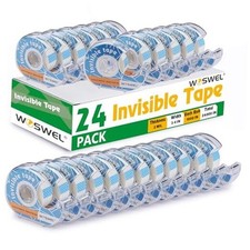Tape Refills with Dispenser, 24 Roll Invisible Tapes, 3/4 Inch X 1000 in,
