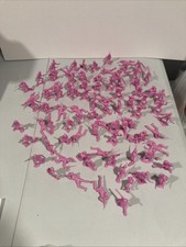 Lot Of 85 Pink Plastic Army Men - Kids Play Figurines Action Fighting Battles