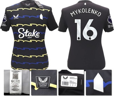 NEU MIT ETIKETT 2025 2026 EVERTON CASTORE 3RD HEMD MYKOLENKO 16 HERRENGRÖSSEN