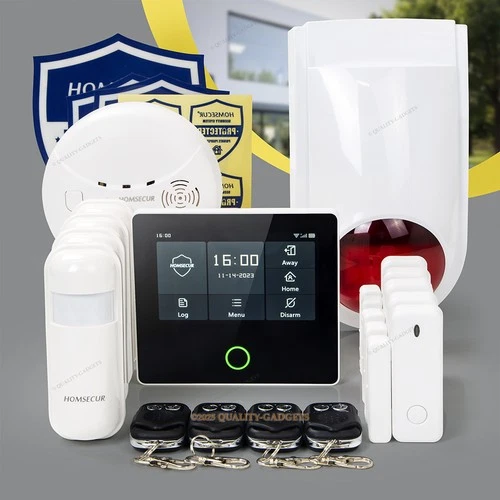 HOMSECUR Wireless WIFI 4G LCD Burglar Intruder Alarm System+4*PIR+Door Sensor
