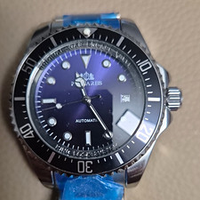 Poljot Automatic Armbanduhr Automatik Edelstahl blau Datum Lünette