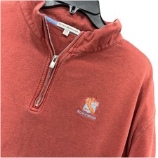 Peter Millar Sweater Mens XXL Orange 1/4 Zip Pullover Preppy Crown